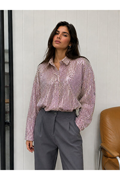 VERYMODA Sequined Oversized Women's Jacket – Zippered Sparkling Stylish Top |...
