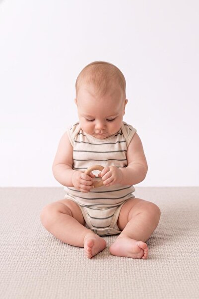 MiaBaby Çizgili Süprem Çıtçıtlı Atlet Body
