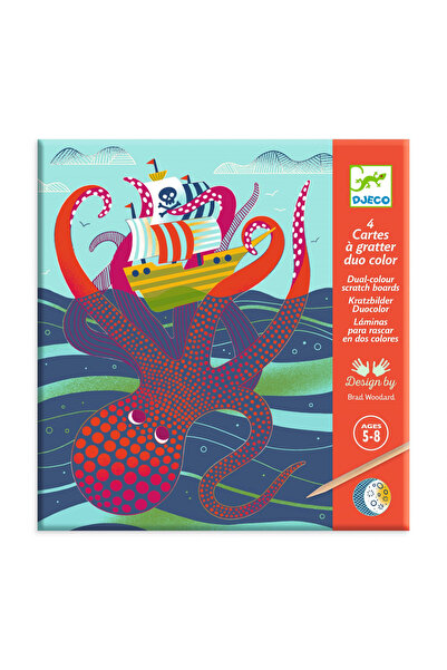 djeco Joc creativ de răzuire cu tema Fauna Marină