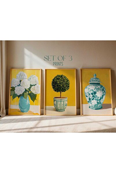 woodhomeworks Wooden Framed 3 Piece Painting Manzaram Qmrc