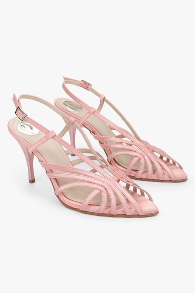 Shoeberry Pantofi cu toc din satin pudrat Aliva pentru femei