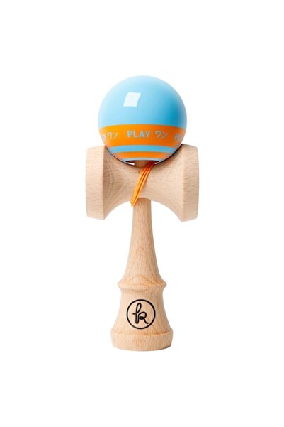 OEM Kendama Record Albastru deschis cu dungi portocalii, 18, 5 cm, Base cup, ...