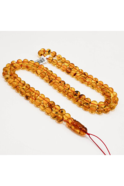 Generic Brand Natural Baltic Amber Hashari Rosary – 99 Beads 9mm Round Prayer...