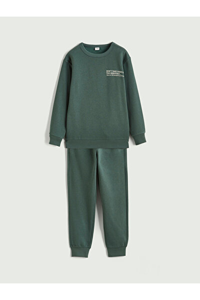 LC Waikiki Printed Boys' Thick Tracksuit Set