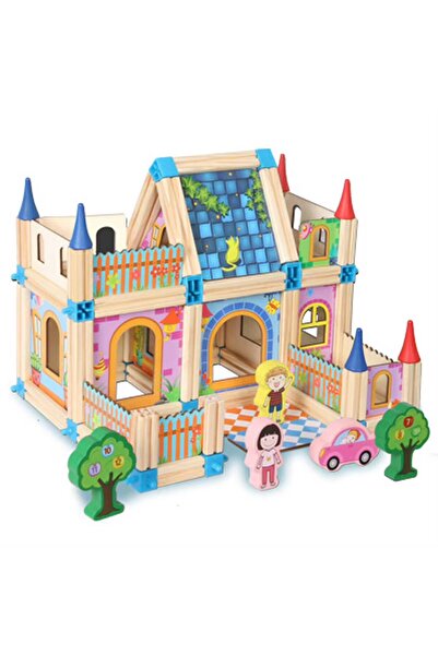IM FineLife Educationa 128PCS DIY House Montessori 3D Wooden Dollhouse Buildi...