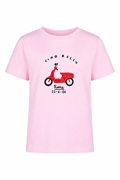 trender Ciao Bella Short Sleeve O-Neck Pink Girl's T-Shirt 26Ydt1000050