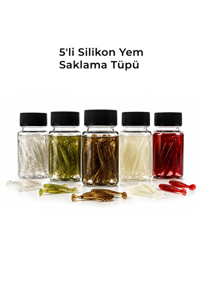 Bicampi Outdoor 5'li %100 Sızdırmaz Contalı Silikon Yem Saklama Tüpü - LRF & ...