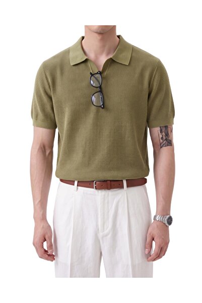 Future Fit Men's Knit Polo Shirt, Short Sleeve, casual, Textured shirt