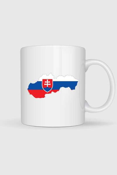 Bahriyeli Collection Slovakia Flag and Map Printed Mug