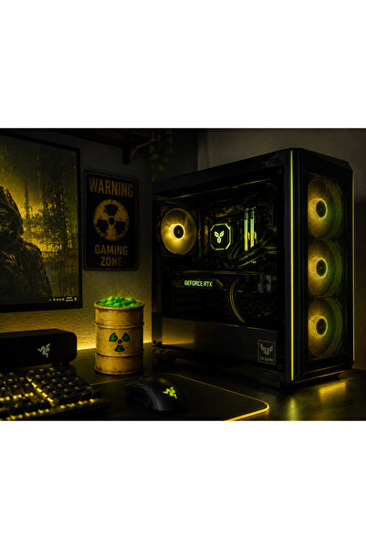 Ledli Toxic Barrel Gaming Kasa İçi veya Yan Dekor Bilgisayar Kasası- Aksesuar - Yayıncı Aksesuarı - Kasa Aksesuarı 11 CM