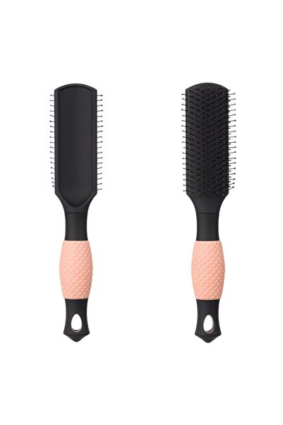 BAMI NETWORK Perie par plata plastic negru roz pentru toate tipurile de par