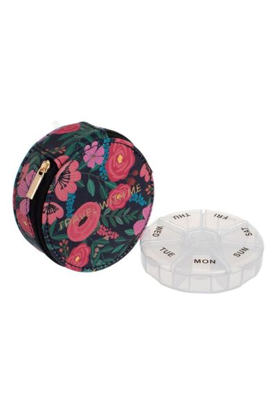 BAMI NETWORK Portfard cu husa pastile model floral poliester 9.5cm