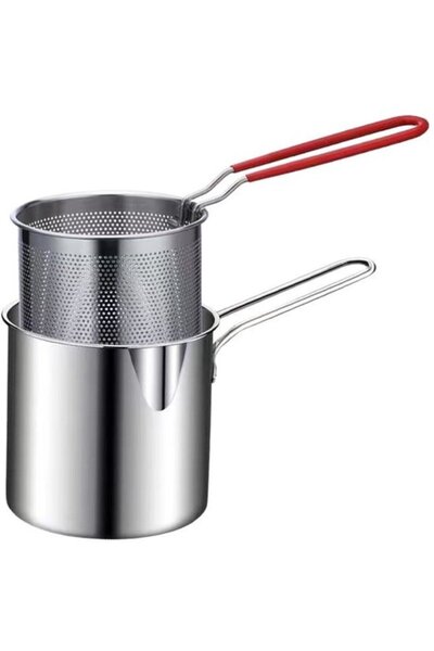 STARSTAR Portable Stainless Steel Frying Pan Set - Mini Shrimp Fryer with Sta...