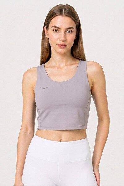 hoka Women Brand Logo Padded Sports Bra, Mauve