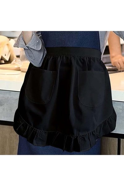 Morvena Picks Șorț cu talie dublă, șorț de bucătărie cu volane, șorț rezisten...