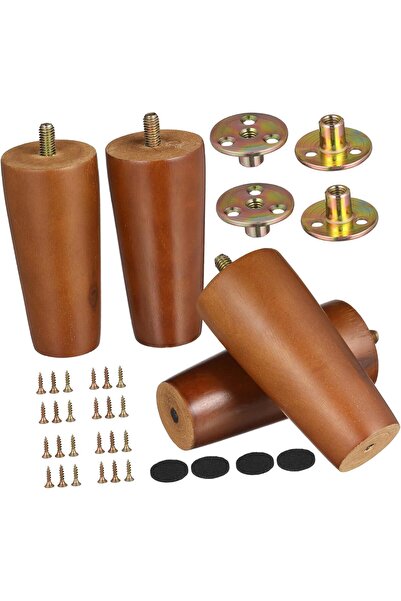 Generic Brand Set 4 Picioare din Lemn Natur pentru Înlocuire Mobilier, Canape...