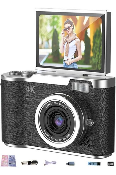 STARSTAR 4K Digital Camera - 48MP with Flip Screen - 8x Optical Zoom - 32GB M...