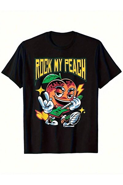 45 BPM Men'S Humorous Peach Graphic Tee Comfortable Knit Fabric With A Relaxe...
