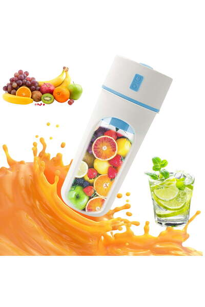 STARSTAR Portable USB rechargeable electric juicer, 480ml mini orange and lem...