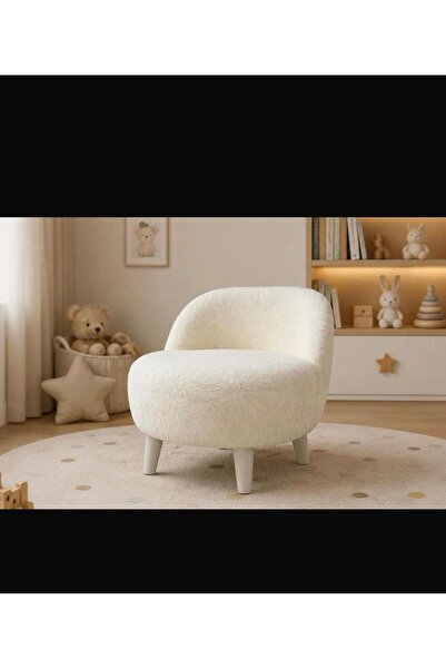 DerinHome DERİN HOME Teddy Yumuşak Peluş Kumaş Beyaz Renginde Rahat Çocuk Kol...