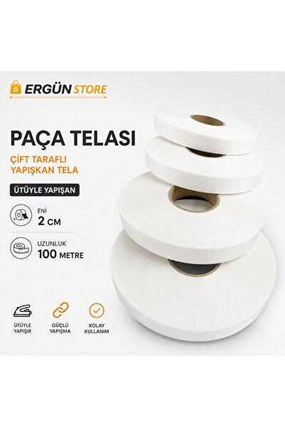 Ergün Store Paça Telası , Çift Taraflı Yapışkanlı Ütü İle Yapışan Telanet 100...