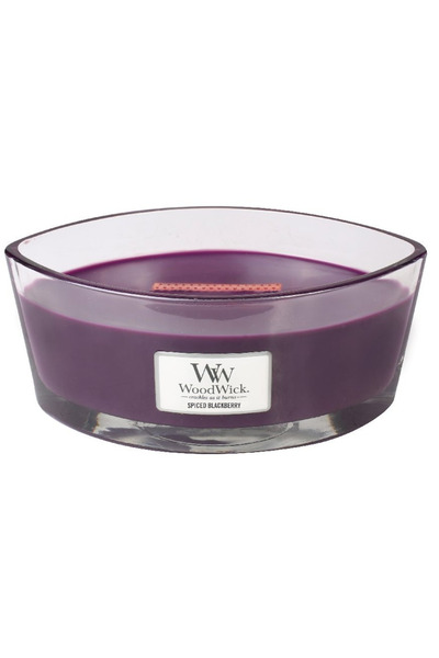 WoodWick Spiced Blackberry scented candle with a wooden wick, 453.6 g