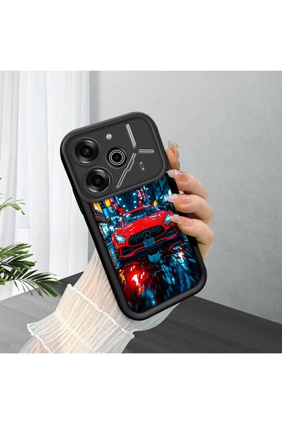 CHICASELUX Tecno Pova 6/Pova 6 Pro Compatible Fast Car Aesthetic Silicone Cover, Modern Style, Stylish for Everyday Use