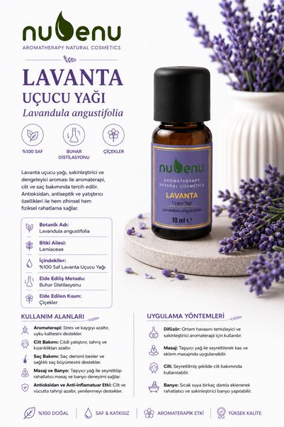 NUBENU Lavender Essential Oil 100% Pure 10 ml