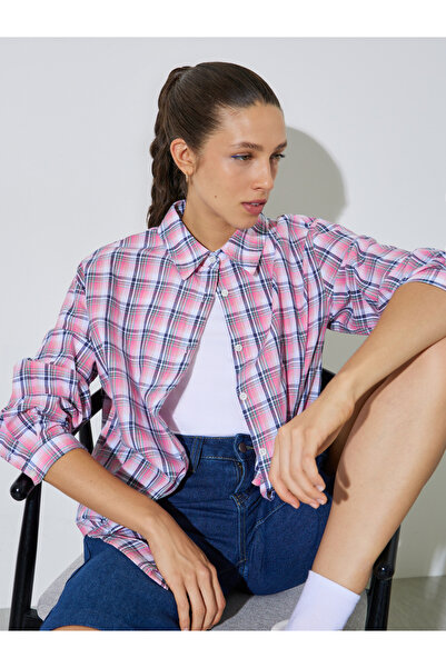 Styli Checked Long Sleeves Oversized Shirt