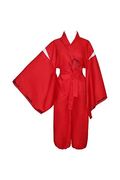 Funny Party Team Costum Cosplay Anime Inuyasha, kimono roșu, 11-12 ani, 145-1...