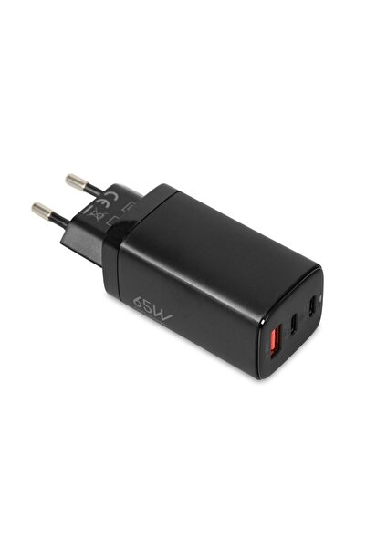 NO BRAND Încărcător de rețea GaN iBOX C-65 USB-C PD65W, cablu USB-C, negru