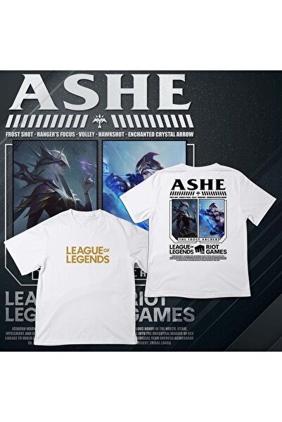EZ Design تي شيرت كبير الحجم مطبوع عليه League of Legends -ASHE-