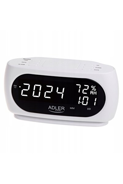 adler AD 1186 white Ceas - Ceas cu alarmă, cu funcție de măsurare a temperatu...