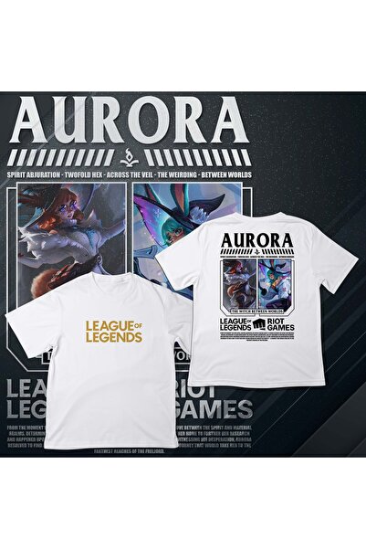 EZ Design League of Legends -Aurora- Printed Oversize White T-Shirt
