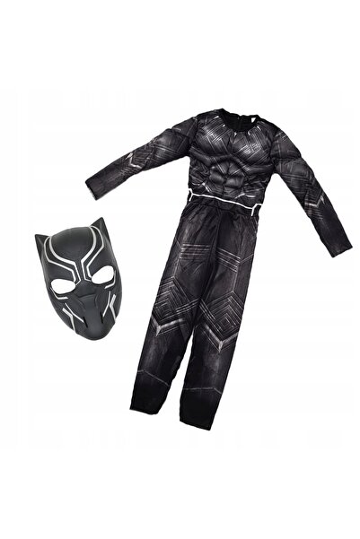 NO BRAND COSTUM PANTERA NEAGRĂ 122/128 cm COSTUM CU MUȘCHI Mărimea M + MASCĂ