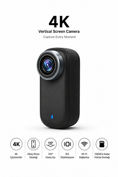 Weskam 4K Ultra HD Mini Aksiyon Kamerası | Taşınabilir, Wi-Fi, Geniş Açı Lens