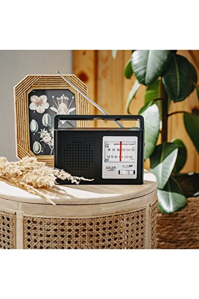 adler Radio portabil clasic AM/FM, alimentat la rețea/cu baterii