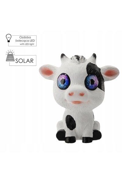 NO BRAND Statuetă de grădină „Vacă” cu LED-uri și energie solară, 27,5 cm, cu...