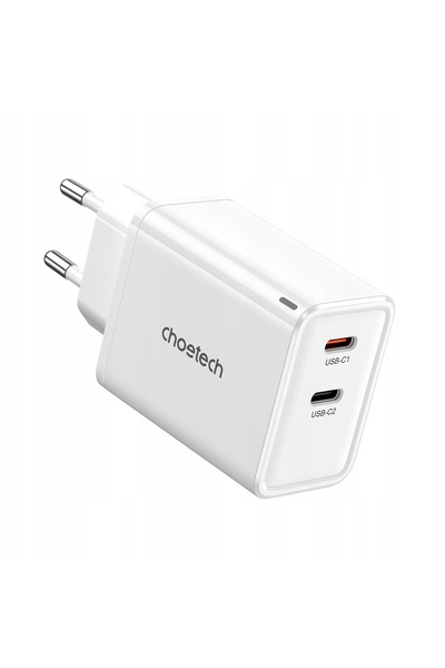 NO BRAND Încărcător GaN 2x USB-C PD 65W Alb
