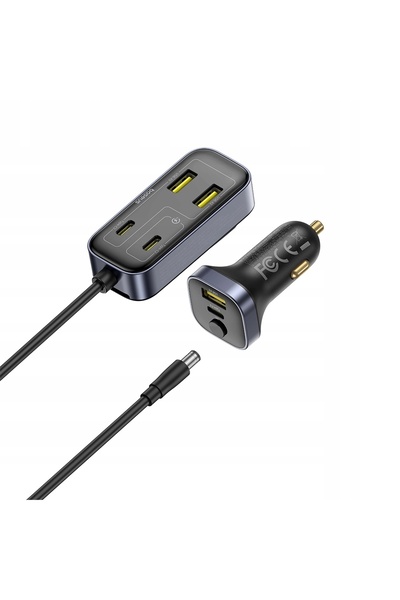 Baseus 110W BackseatPal L1 3U+3C Încărcător auto negru