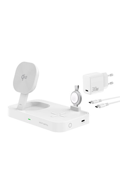 NO BRAND Stație de încărcare 4smarts Qi2 Trident cu încărcător rapid MFI pent...