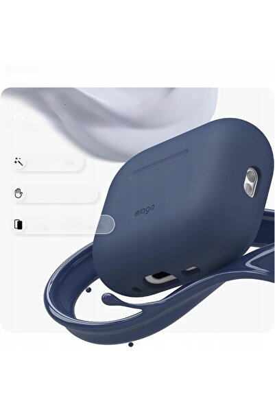 NO BRAND Husă de silicon pentru AirPods Pro 3, Carabină inclusă - Jean Indigo