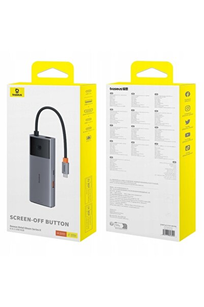 Baseus HUB 6W1 METAL GLEAM SERIA 2, USB-C DO 2XUSB 3.0 +USB-C + HDMI + USB