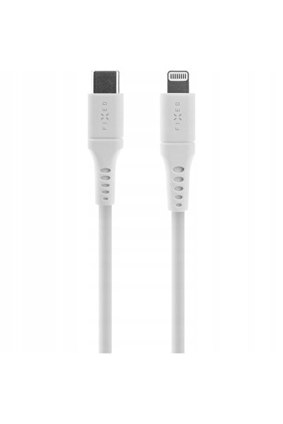 NO BRAND Cablu USB fix din silicon lichid USB C/Lightning 1,2m alb
