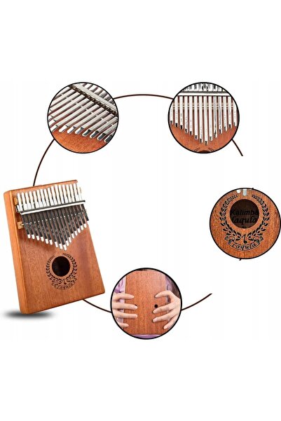 NO BRAND KALIMBA PIANO PORTABIL CU 17 CLAVELE, FABRICAT DIN LEMN DE MAHOGANY,...