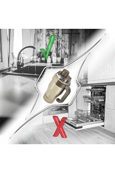 NO BRAND Cana termică cu pai, termos cu mâner pentru cafea și ceai, etanșă, 8...