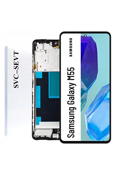 NO BRAND Display pentru Samsung Galaxy M55 Ecran LCD cu Ramă Original Zila SM...