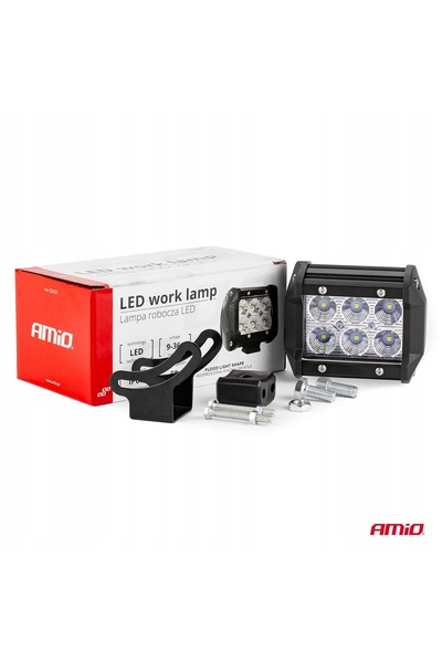 AMIO 2x Proiector de lucru LED Halogen 18W 9-36V cu diode, certificare IP67