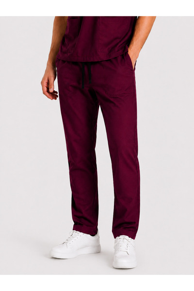 Toridas Pantaloni Medicali Unisex, Vișiniu, cu Talie Elastică și Șiret, pentr...
