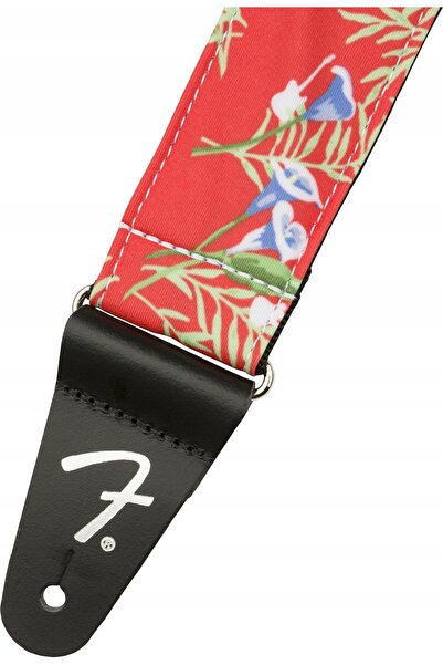 NO BRAND Curea de chitară Fender Hawaiiană, florală roșie